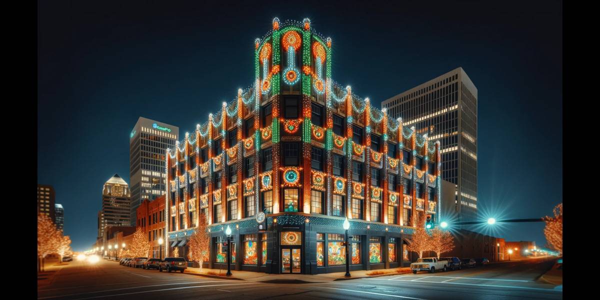 Outdoor Christmas Lights Hanging in Tulsa