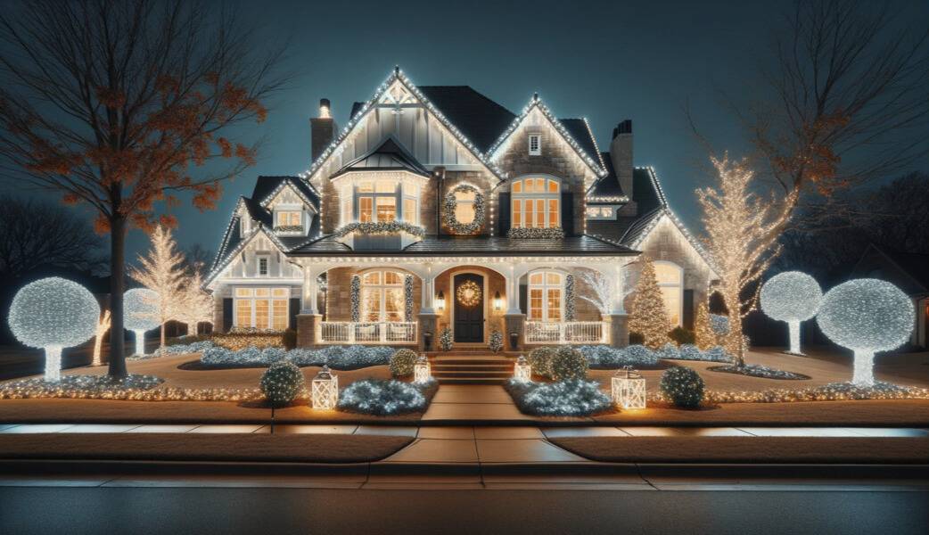 White Outdoor Christmas Lights In Tulsa