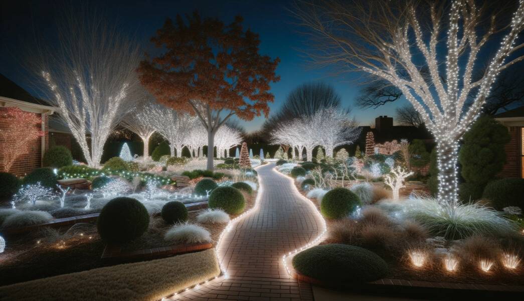 White Outdoor Christmas Lights In Tulsa