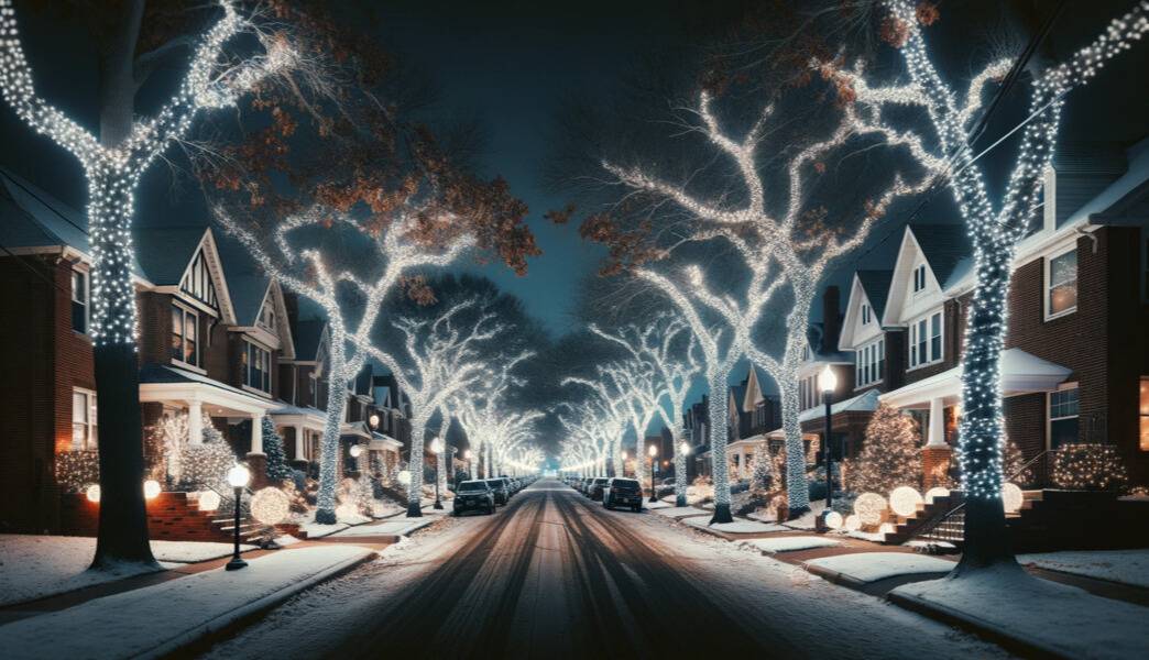 White Outdoor Christmas Lights In Tulsa