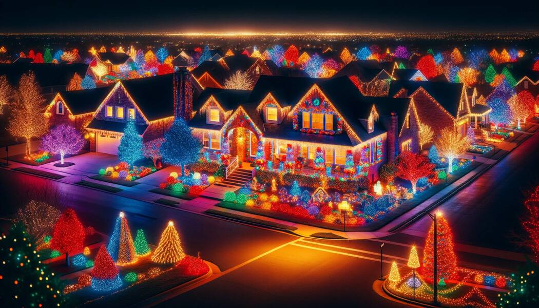 Multi-Colored Christmas Lights In Tulsa